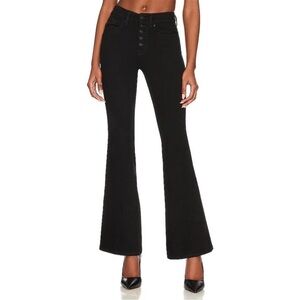 Good American Good Legs Crop Boot Cut Super High Rise button fly jeans black 31